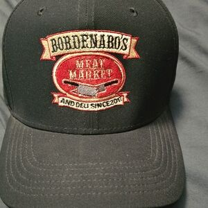 Bordenaro's Meat Market Nike M/L Black Hat with Red and Gold Embroidery